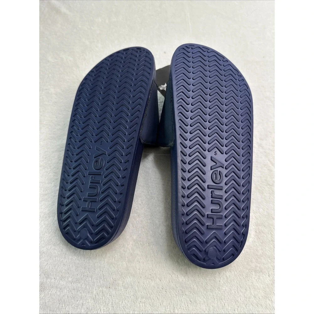 Hurley Kids Navy‎ Blue Slide Sandals with Logo Size 5